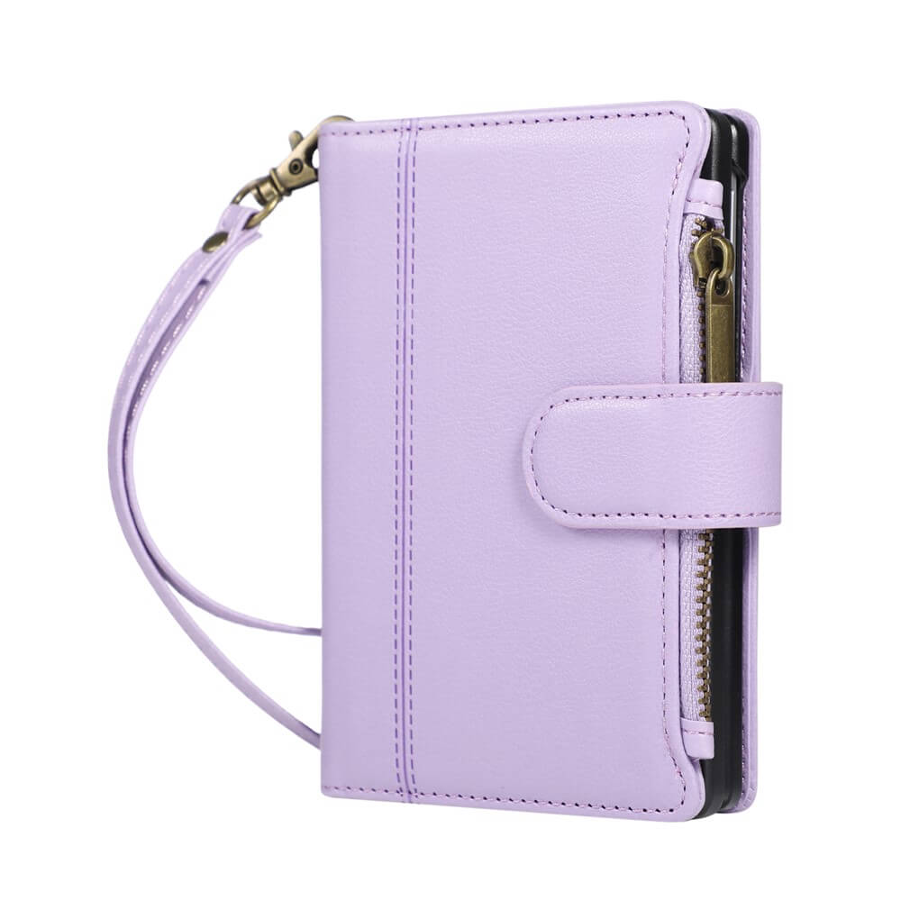 Galaxy Z Fold8 – Leather Wallet Case with Shoulder & Wrist Strap