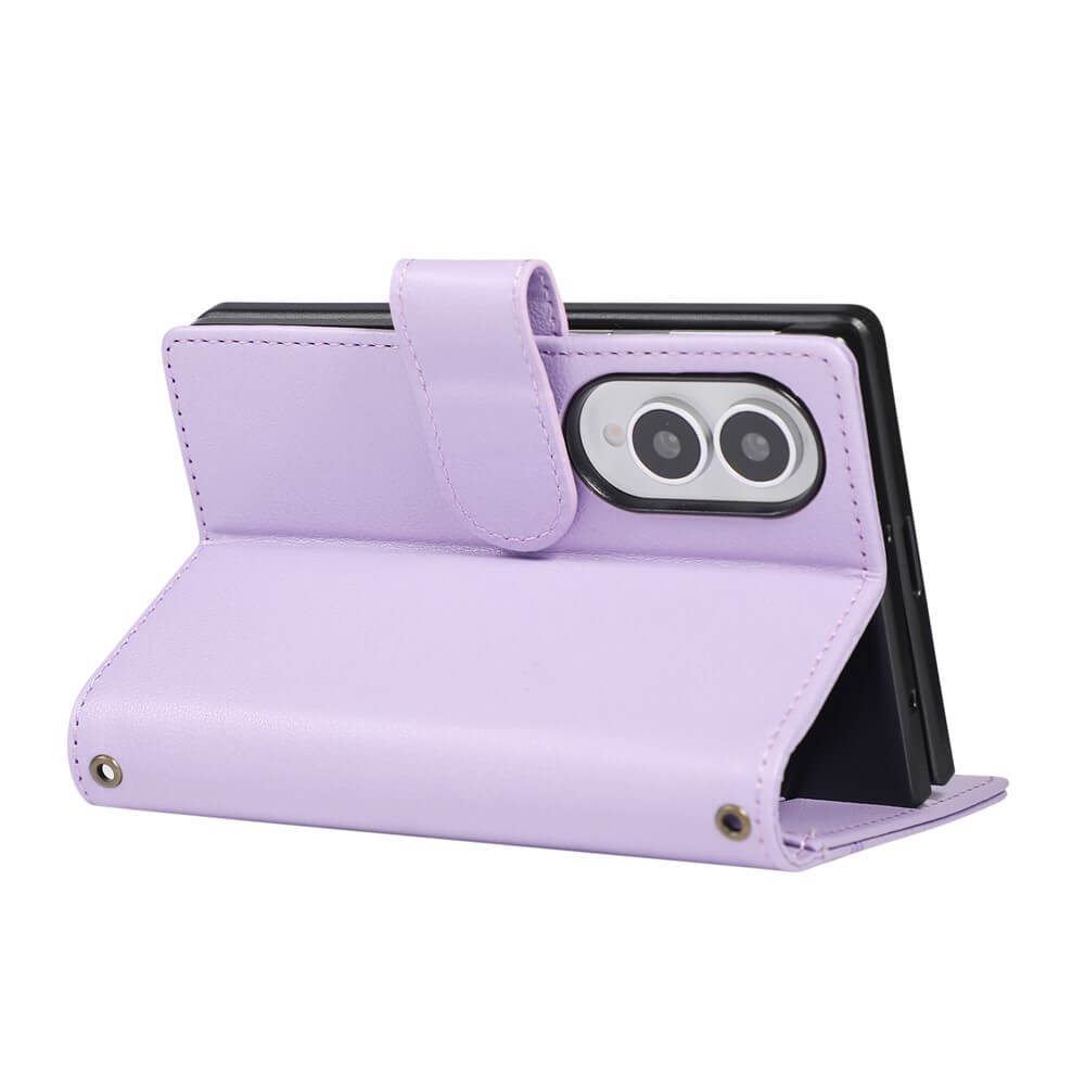 Galaxy Z Fold8 – Leather Wallet Case with Shoulder & Wrist Strap