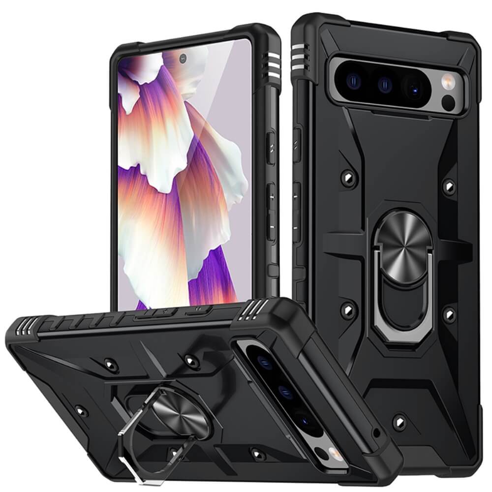 Google Pixel 8 Pro Hülle – Flip Case Mit 3D Glitzer, Leder-Optik, Kartenfach & Standfunktion (Roségold)