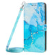wallet case with lanyard marble blue