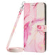 wallet case with lanyard marble rose