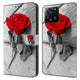 xiaomi 13t / 13t pro - leather case wallet red rose