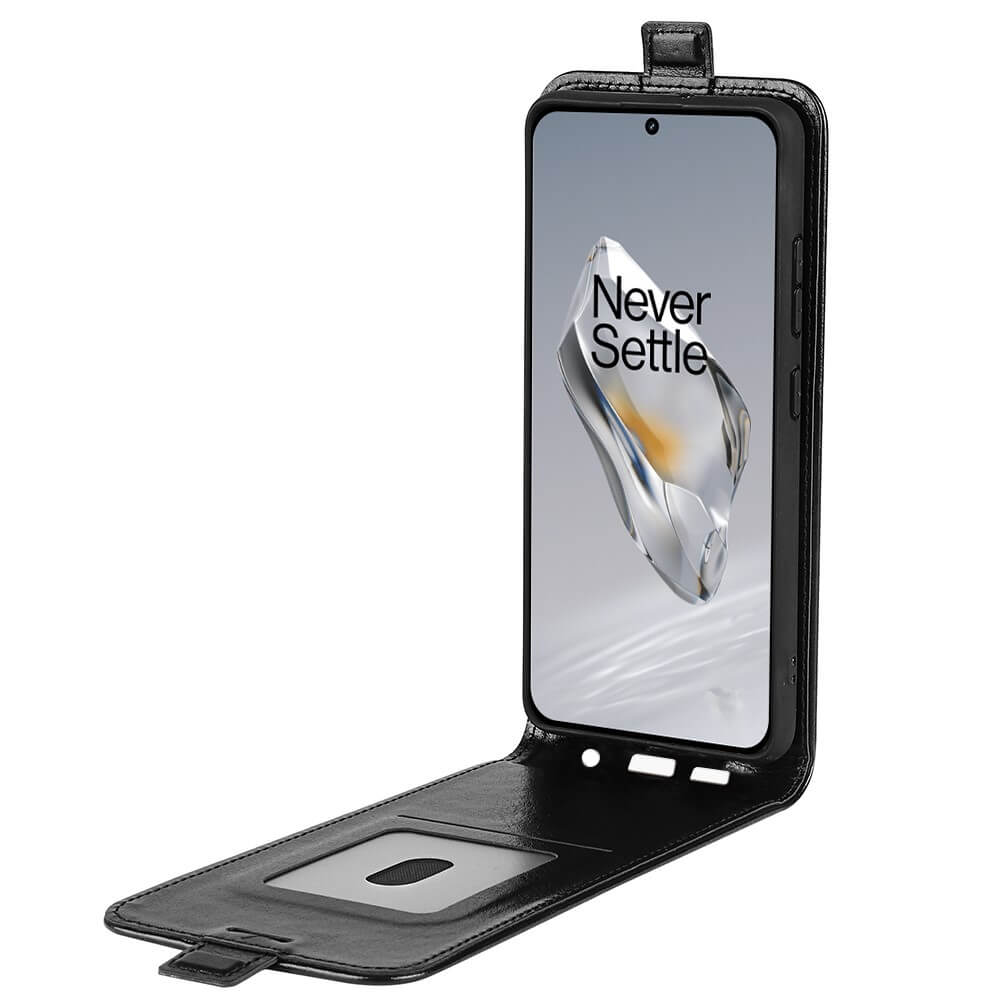 OnePlus 12 - Klassisches Flip Case vertikal schwarz