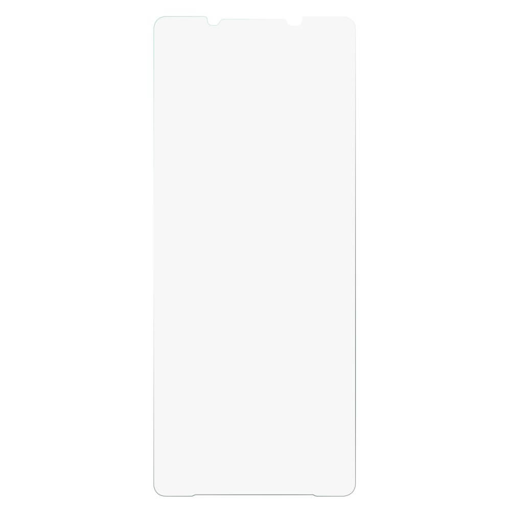 Das Cover-Discount Sony Xperia 1 VII – Panzerglas Schutzfolie Display ist ein klarer, rechteckiger Displayschutz aus gehärtetem Glas mit präzisen Aussparungen oben, abgebildet auf weißem Hintergrund.