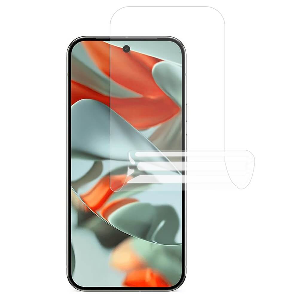 Moderner Smartphone-Bildschirm mit abstraktem Hintergrund und transparentem Displayschutz