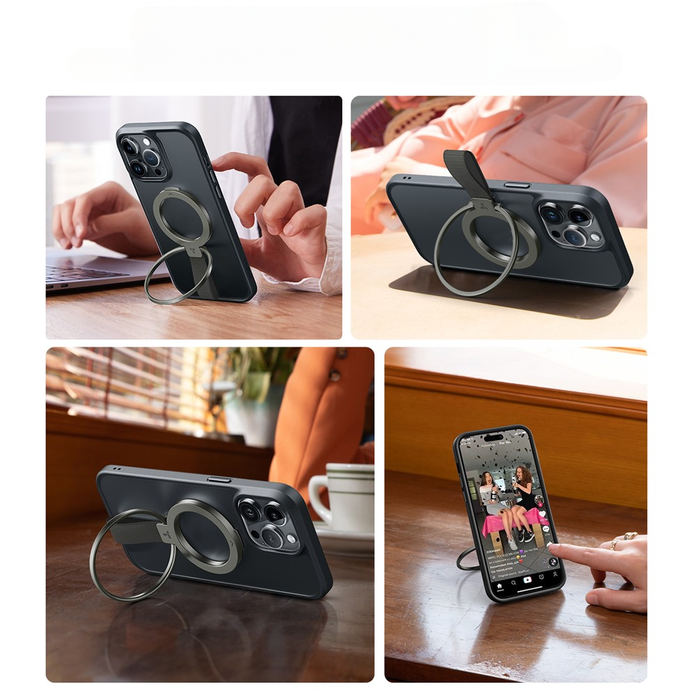 TORRAS Ostand Ring Supporto MagSafe con anello 360° nero