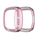 fitbit versa 3 / sense - glitter rhinestones protective case pink