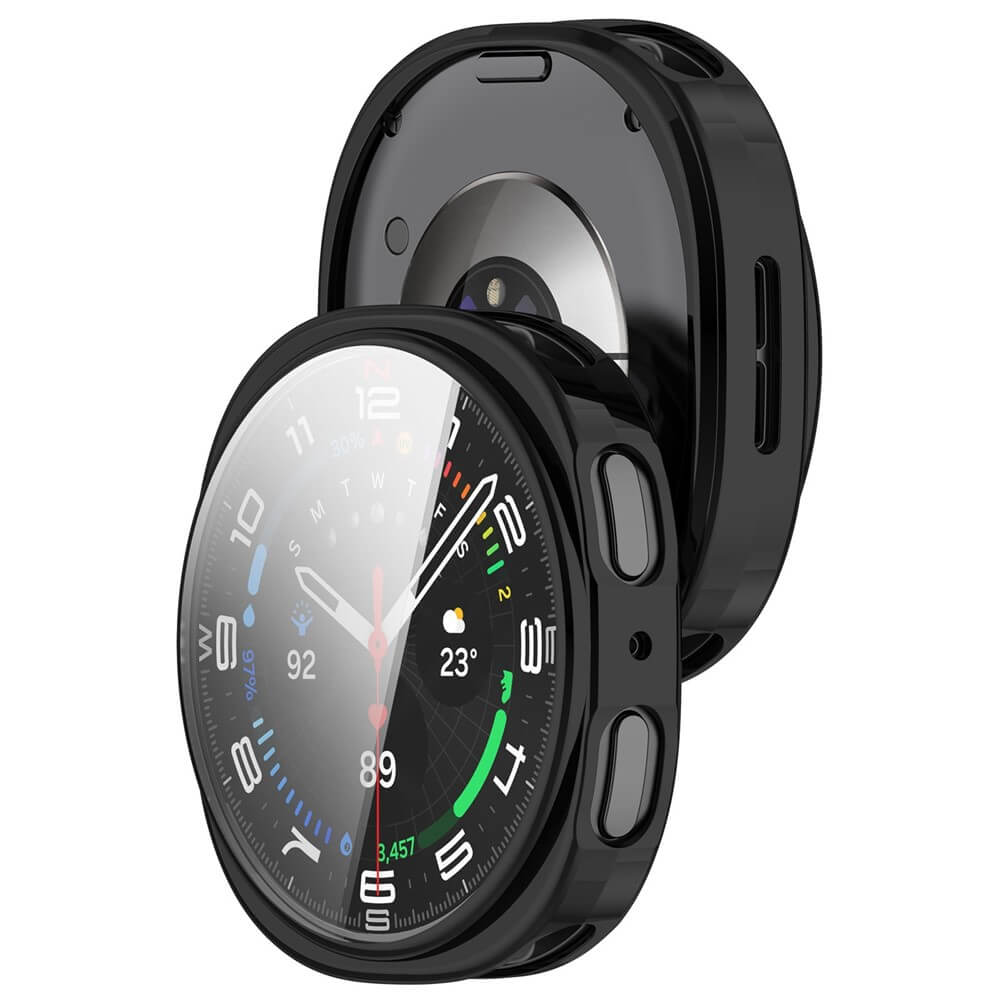 Samsung Galaxy Watch 8 44mm - Rubber Protective Case Metal Look