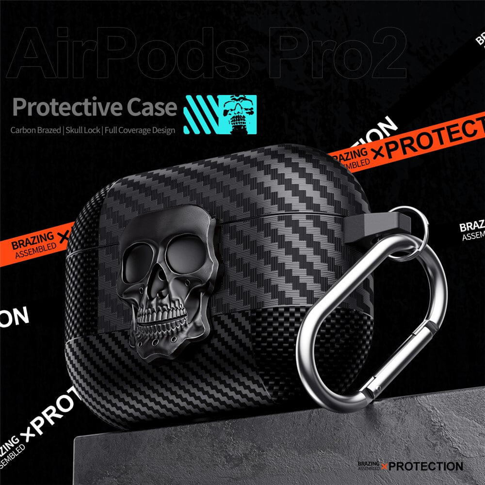 AirPods 4 - Skull Case with Carabiner