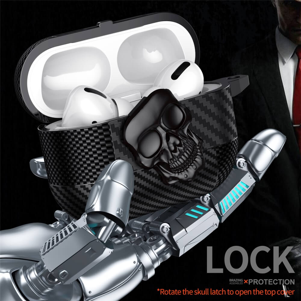 AirPods 4 - Skull Case with Carabiner