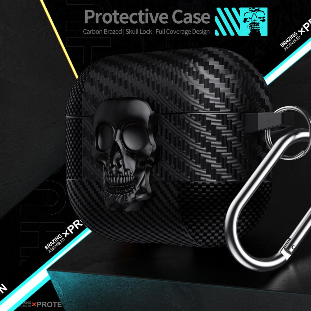 AirPods 4 - Skull Case with Carabiner
