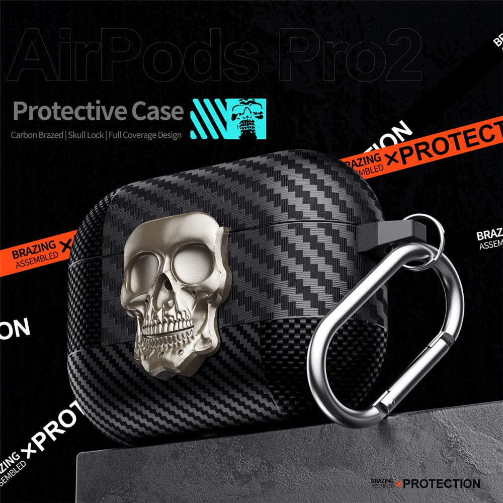 AirPods 4 - Skull Case with Carabiner