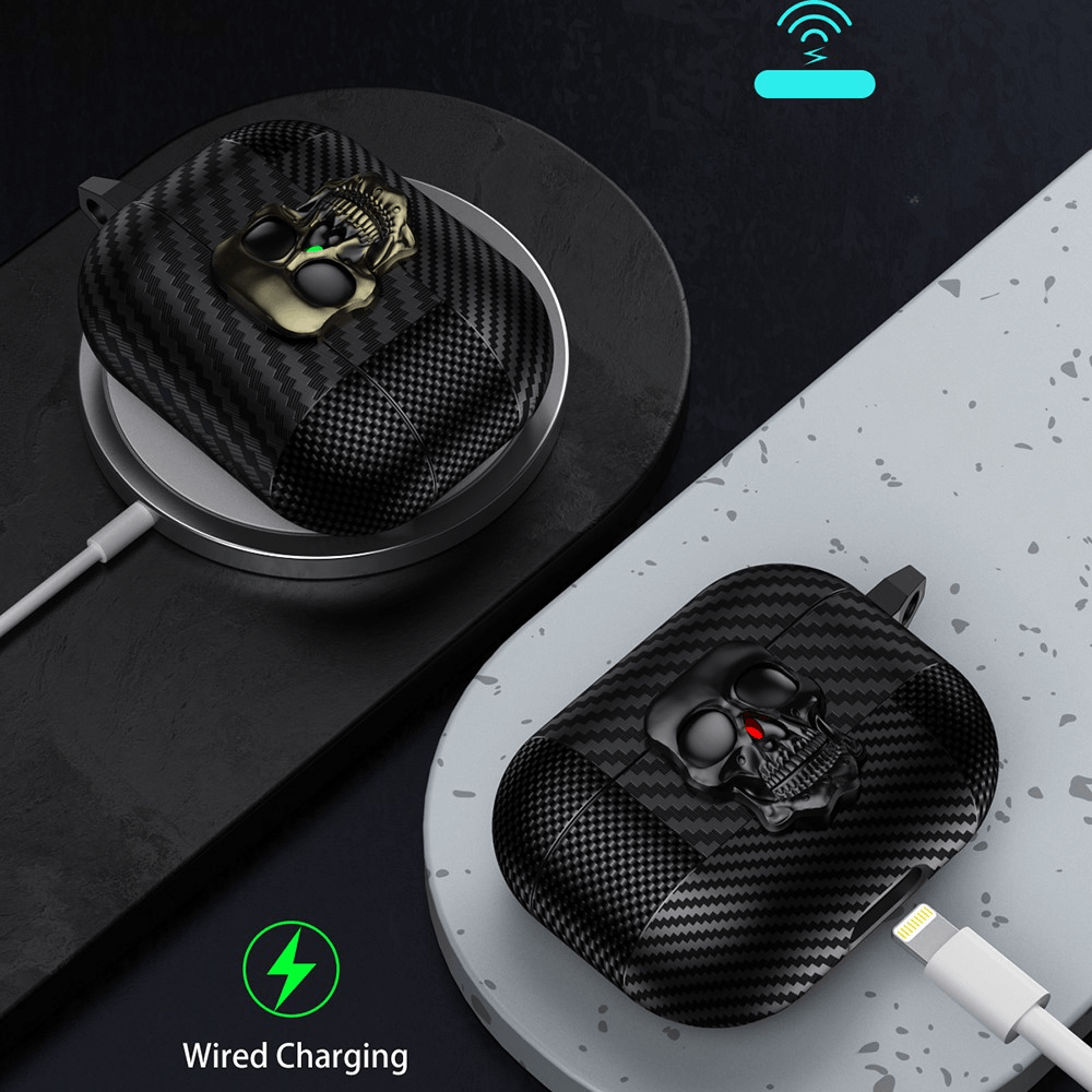 AirPods 4 - Skull Case with Carabiner