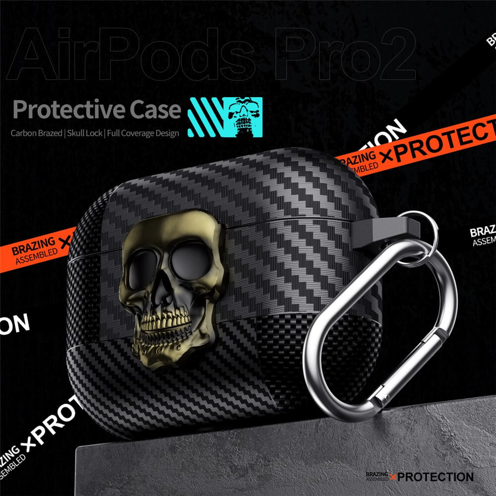AirPods 4 - Skull Case with Carabiner