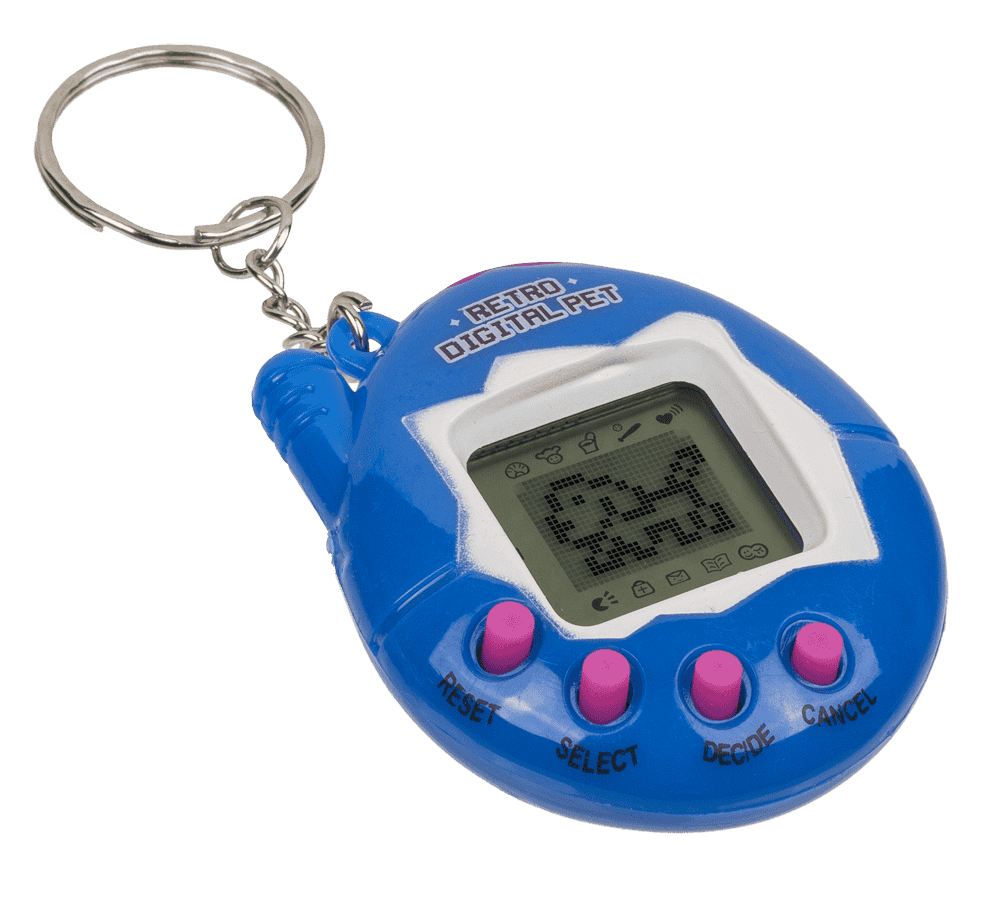 Mini retro game console pet keychain