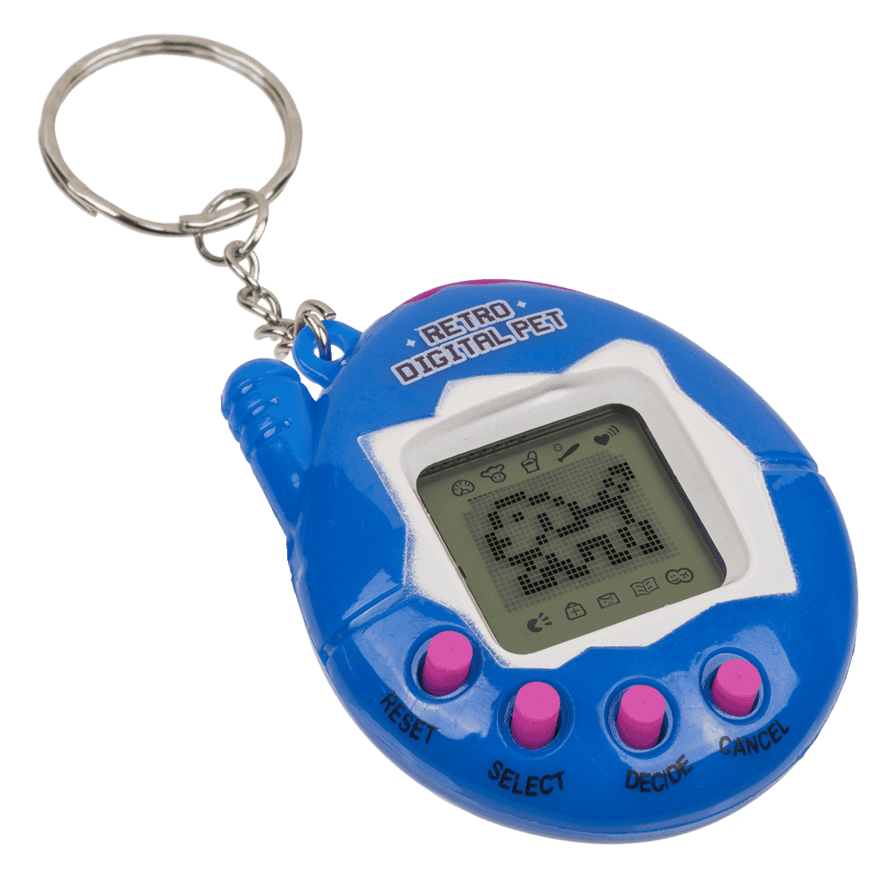Mini retro game console pet keychain