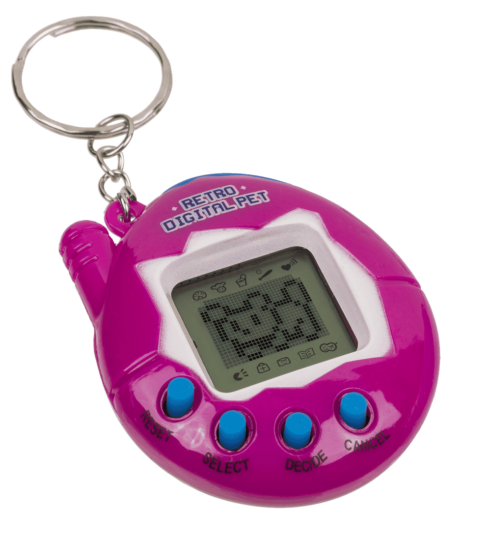 Mini retro game console pet keychain