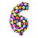 palloncino numerico colorato a puntini numero 6