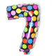 pallone numerico colorato a puntini numero 7
