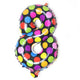palloncino numerico colorato a puntini numero 8