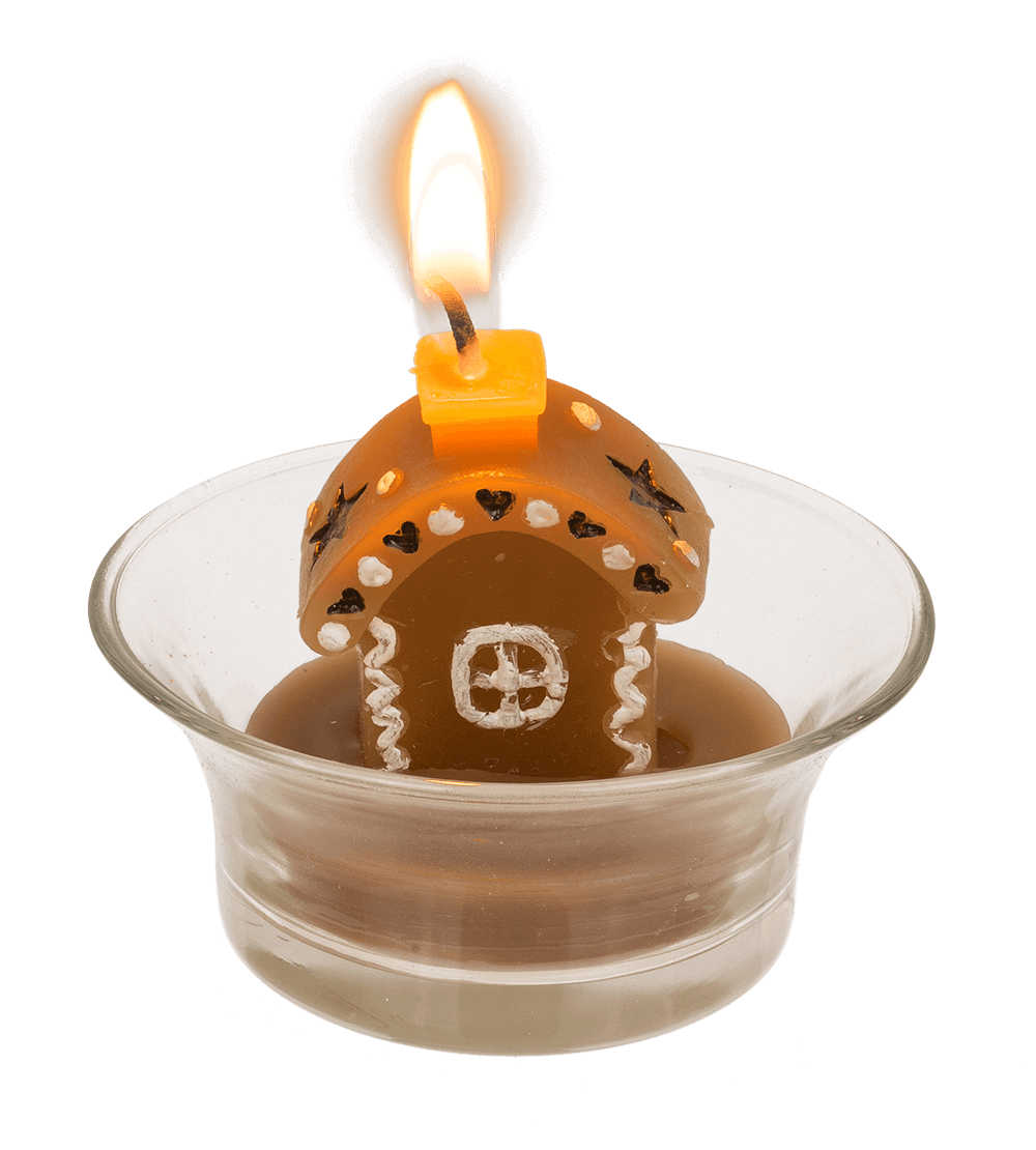 Tealight real wax gingerbread cottage