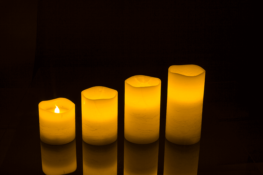 4 LED real wax candles with timer