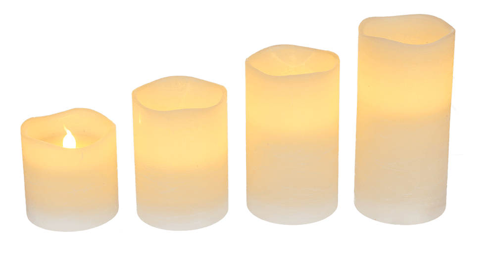 4 candele di cera a LED con timer