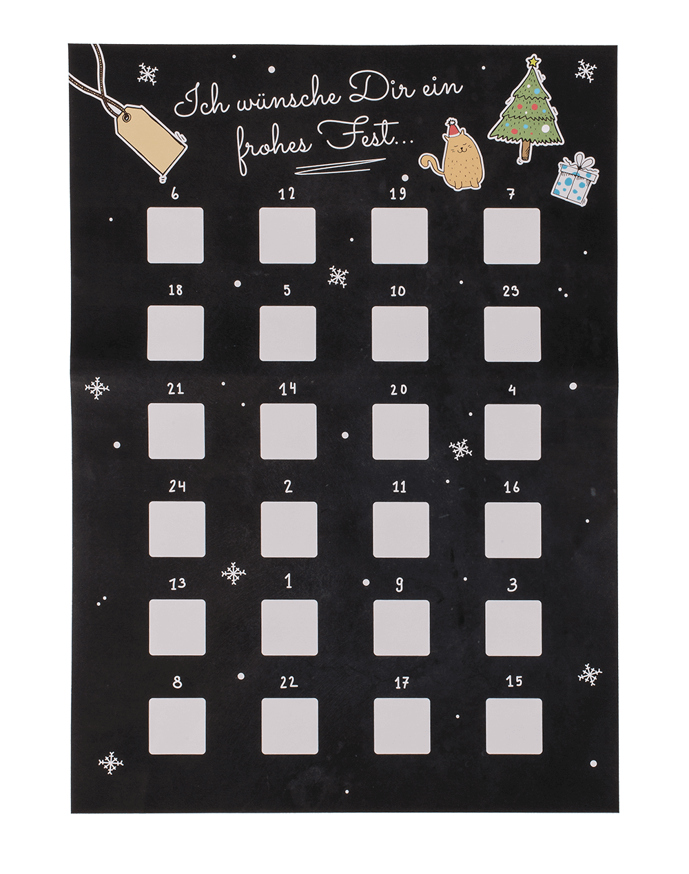 DIY Advent calendar scratch paper to rub on