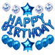 happy birthday balloon banner set bleu
