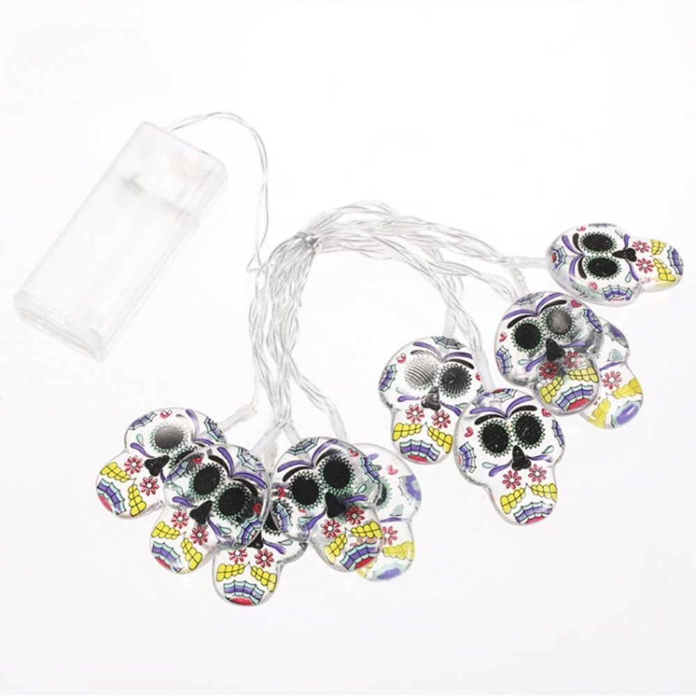 Halloween light chain LED skulls