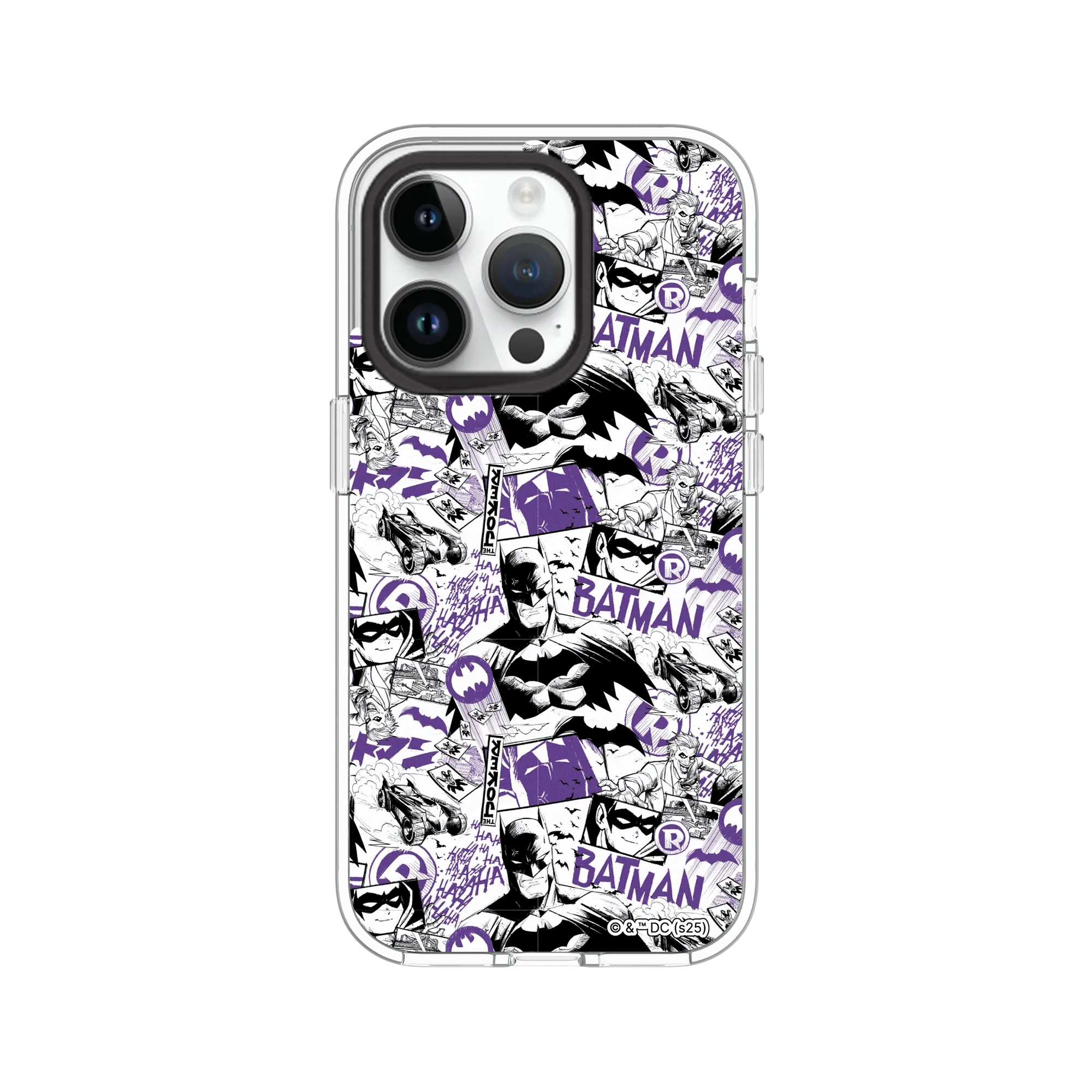 iPhone 14 Pro - Custodia RhinoShield Clear – DC Batman Comic Collage Edition