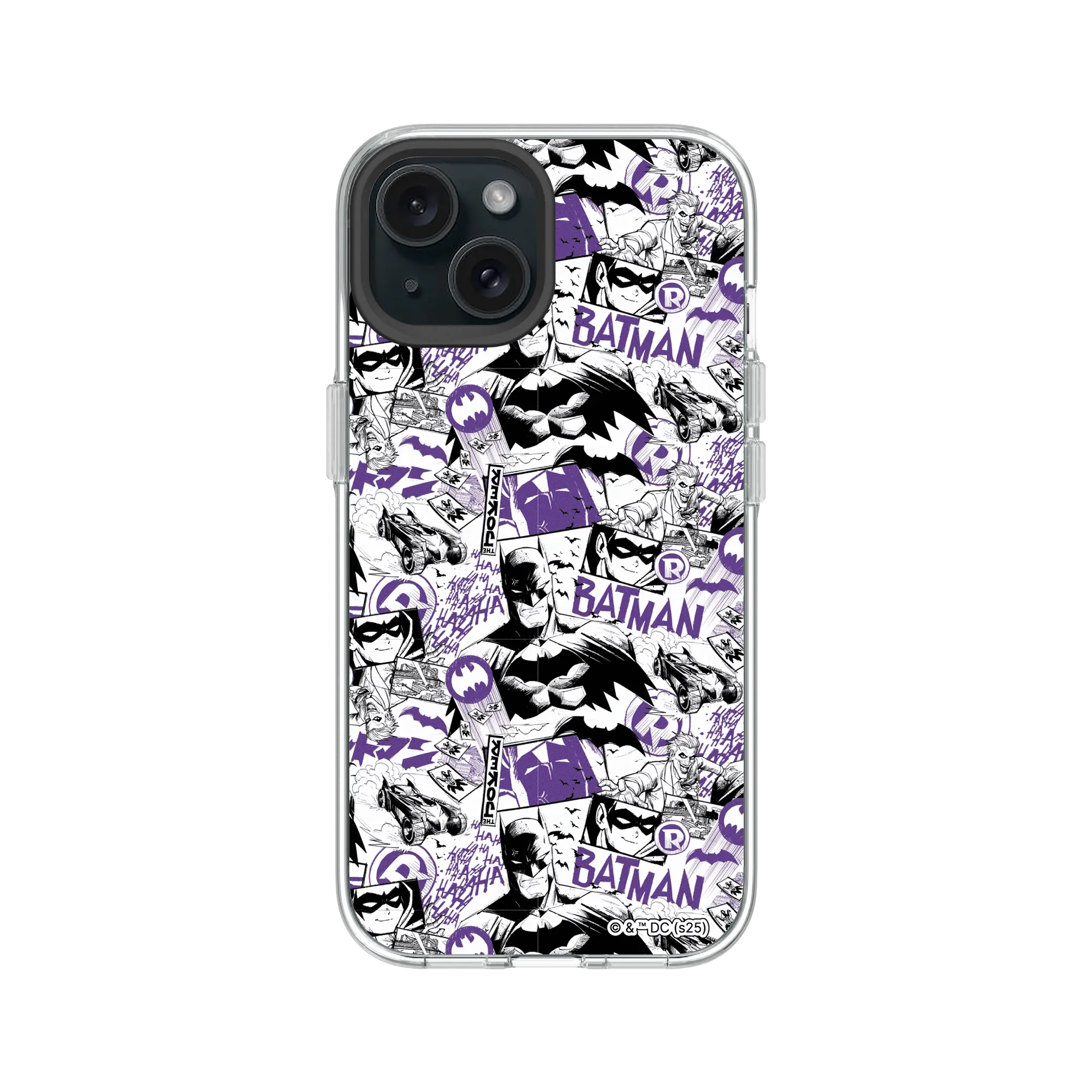 iPhone 15 - Custodia RhinoShield Clear – DC Batman Comic Collage Edition