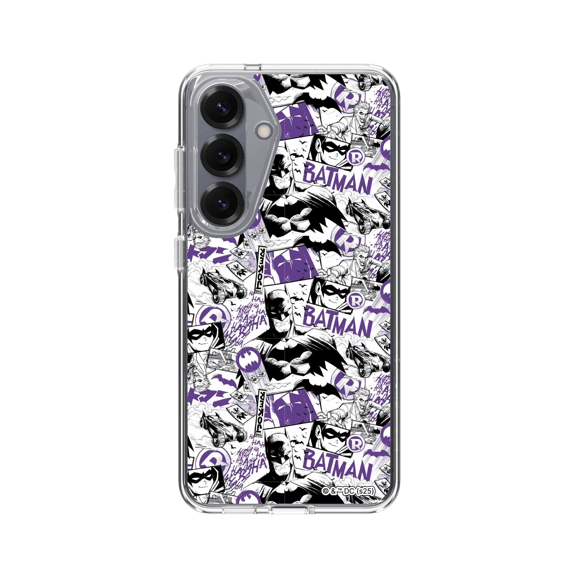 Galaxy S25 - Custodia RhinoShield Clear – DC Batman Comic Collage Edition