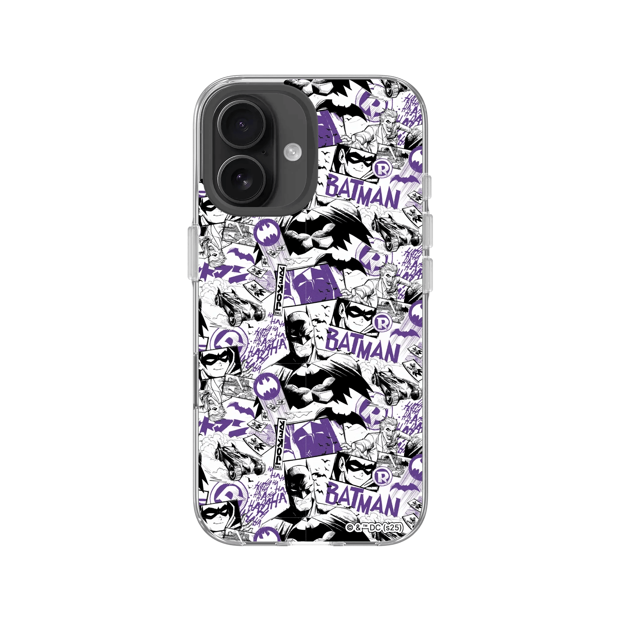 iPhone 16 - Custodia RhinoShield Clear – DC Batman Comic Collage Edition
