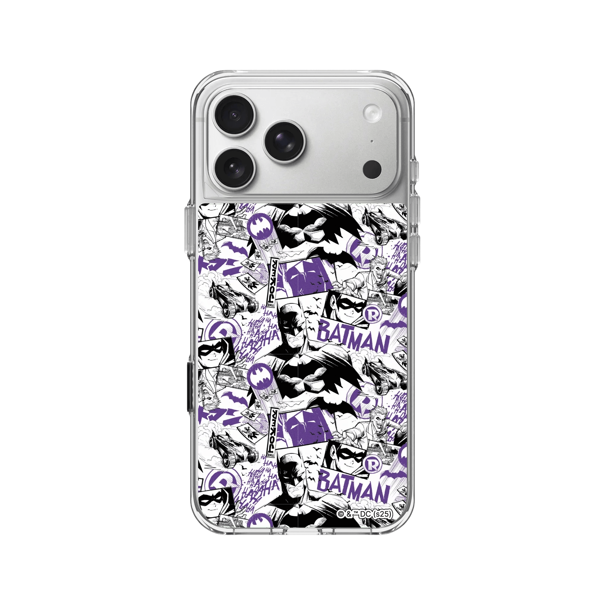 iPhone 17 Pro - Coque RhinoShield Clear – DC Batman Comic Collage Edition