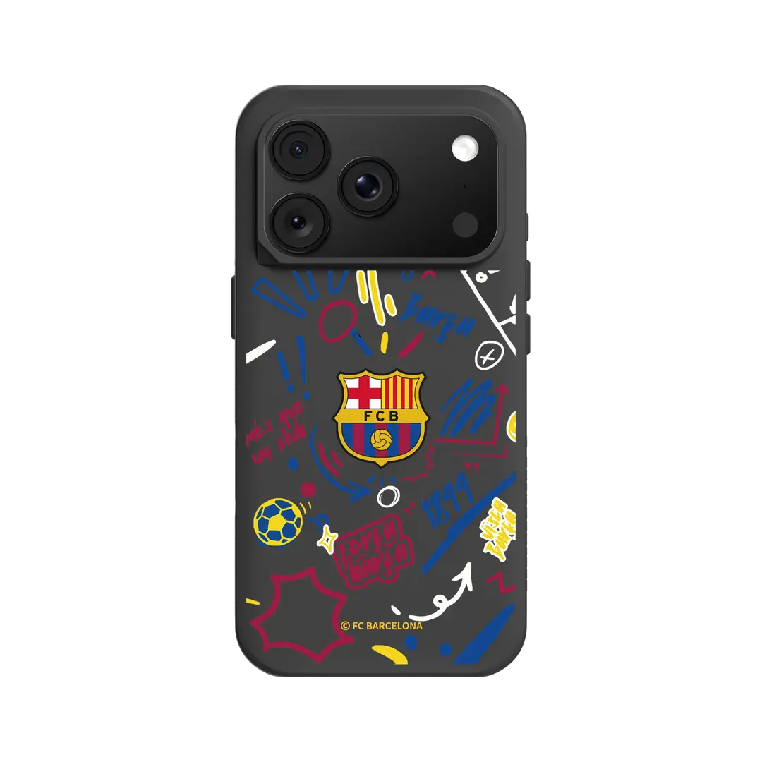 iPhone 18 Pro / iPhone 17 Pro - Custodia RhinoShield SolidX - FC Barcelona Graffiti