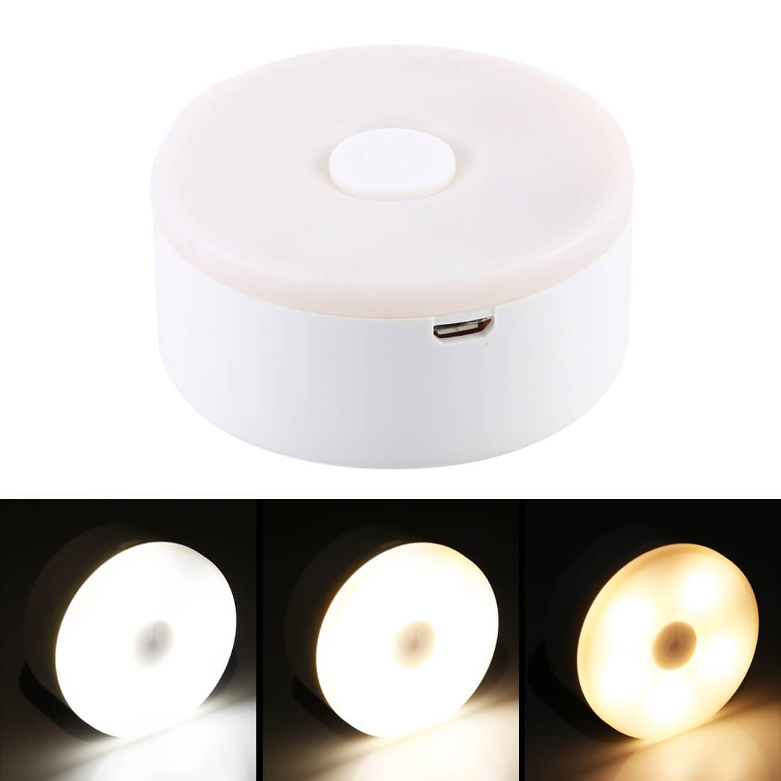 Set of 2 LED night lights in 3 colour levels USB