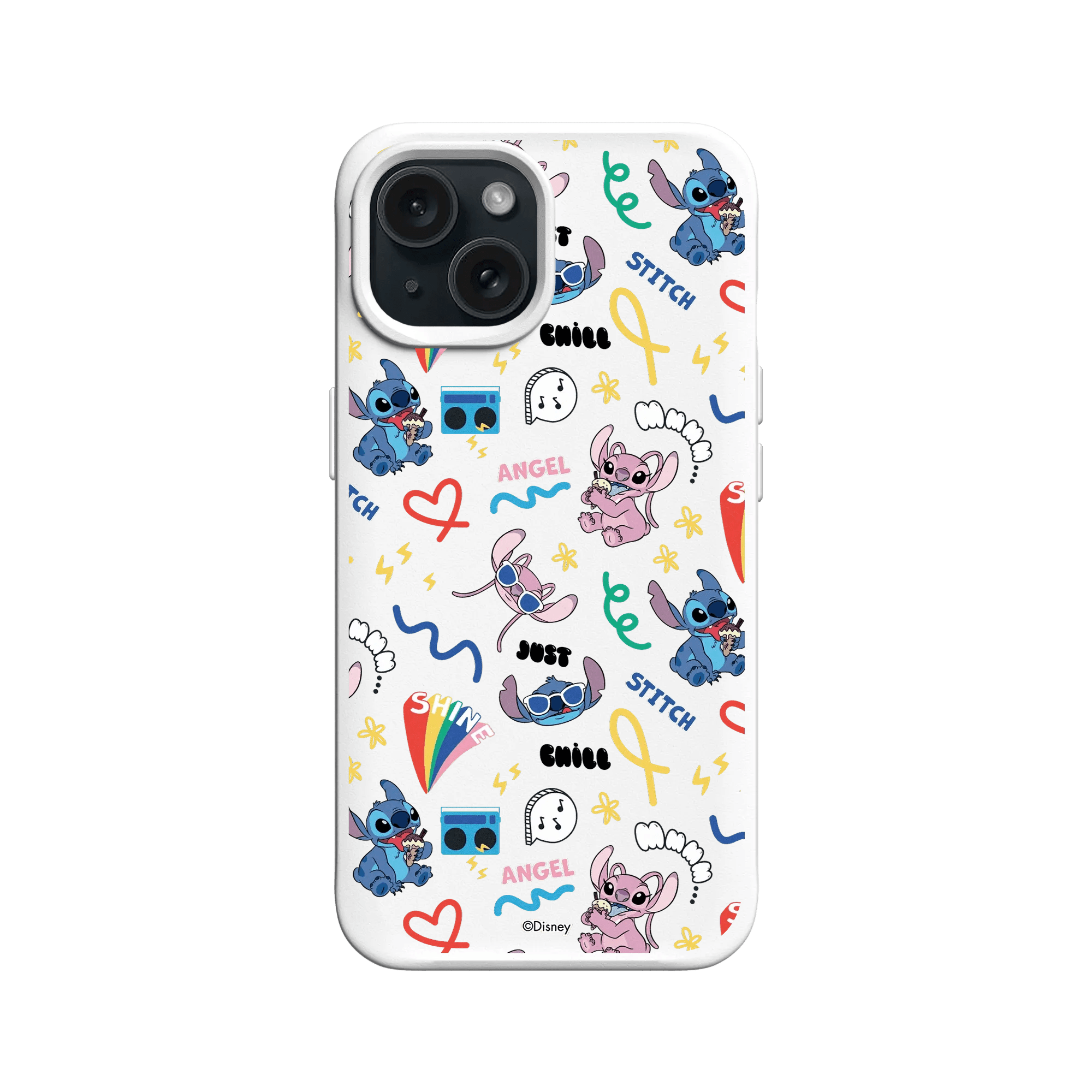 iPhone 15 - Coque RhinoShield SolidX - Disney Stitch & Angel Graffiti Edition