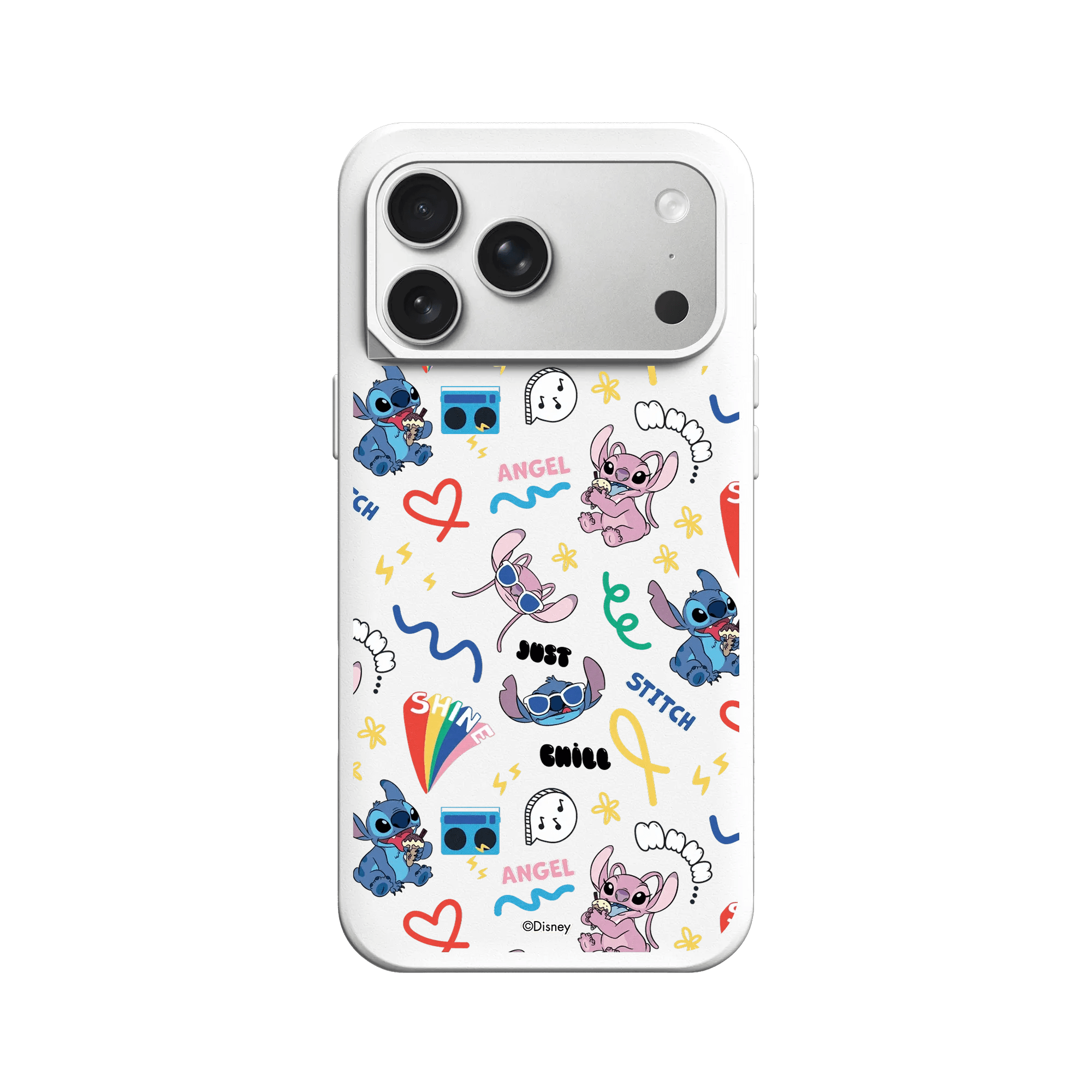 iPhone 17 Pro Max - Coque RhinoShield SolidX - Disney Stitch & Angel Graffiti Edition
