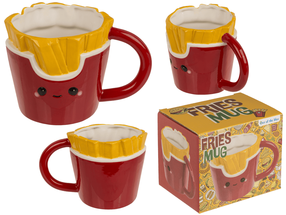 Kawaii Pommes-Tasse – Cute Fries Mug aus Dolomit (420 ml)