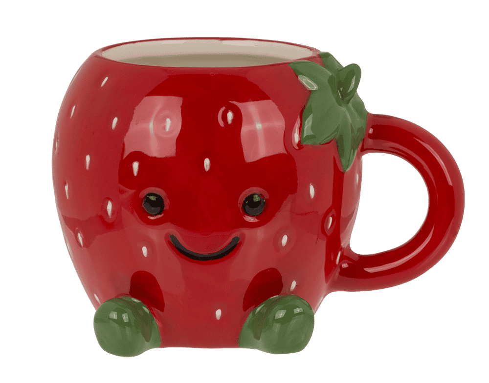 Tasse Fraise Kawaii – Design mignon en dolomite (410 ml)