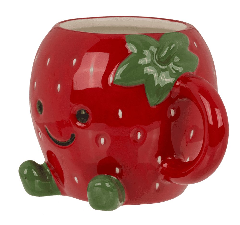 Tasse Fraise Kawaii – Design mignon en dolomite (410 ml)