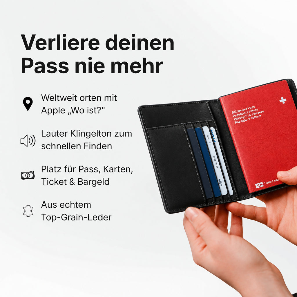 SEEKR Étui pour passeport en cuir premium avec protection RFID