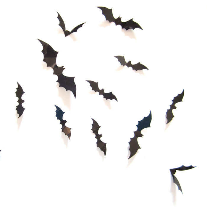 12 pcs. 3D bats wall stickers decoration