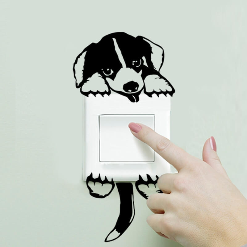 Lichtschalter Wandsticker Aufkleber Hund