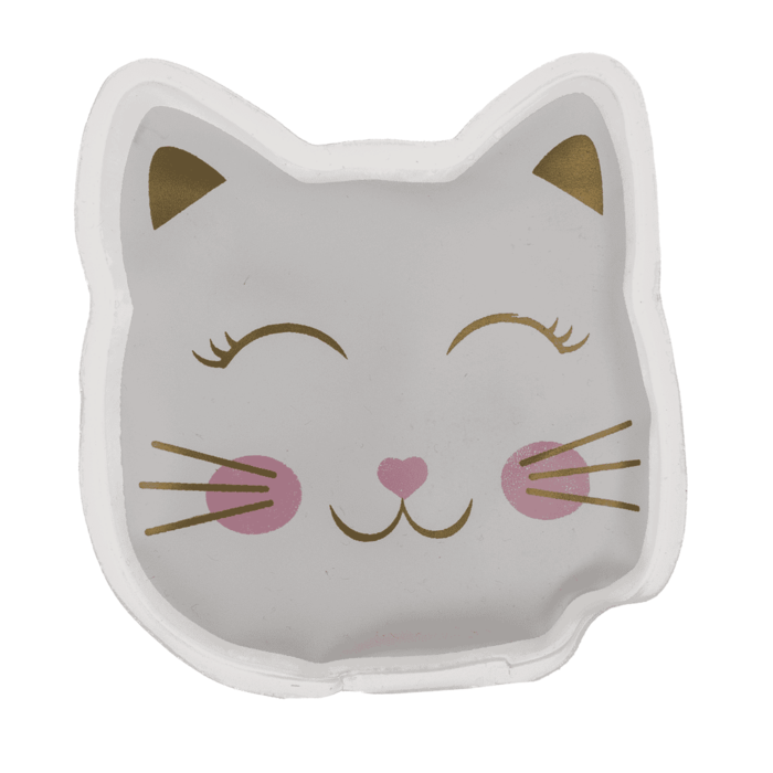 Das 2er Set Handwärmer Kätzchen von Out of the blue: mit niedlichem Katzen-Design, rosa Backen und goldenen Details - perfekt als Geschenk für Katzenfans oder als Ergänzung zu wiederverwendbaren Handwärmern.