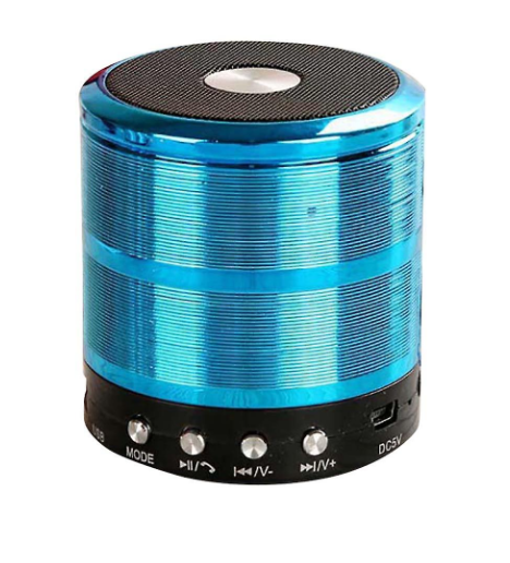 Bluetooth stereo speaker portable with microphone blue