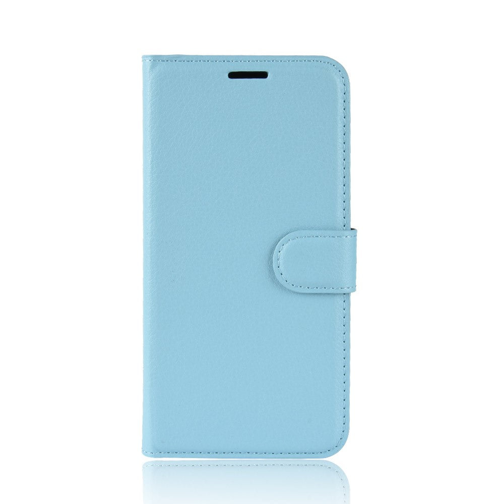 iPhone XS Max - Leder Tasche Etui Hülle Karten Fächer hellblau