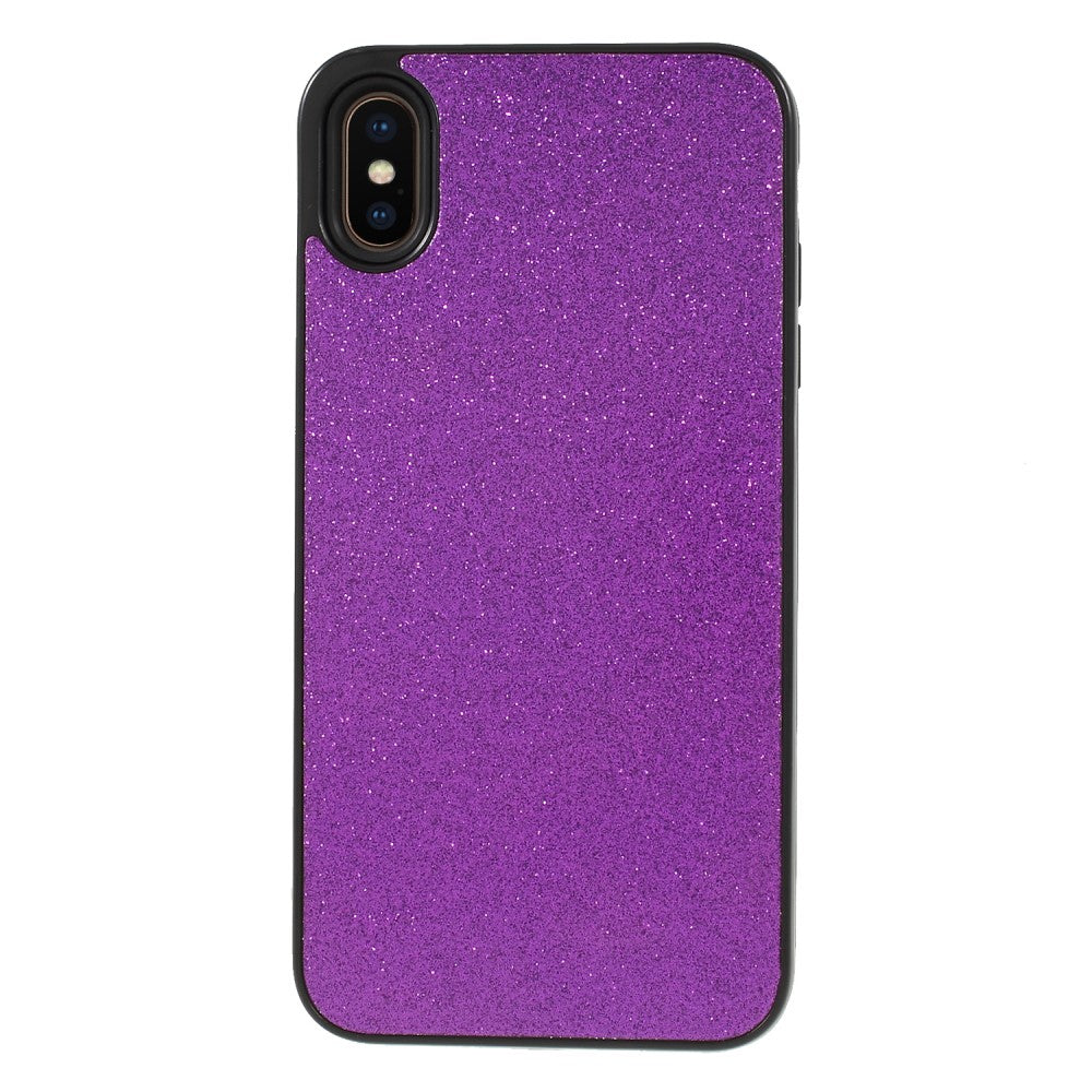 iPhone Xs Max - Hybrid Glitzer Gummi Case violett