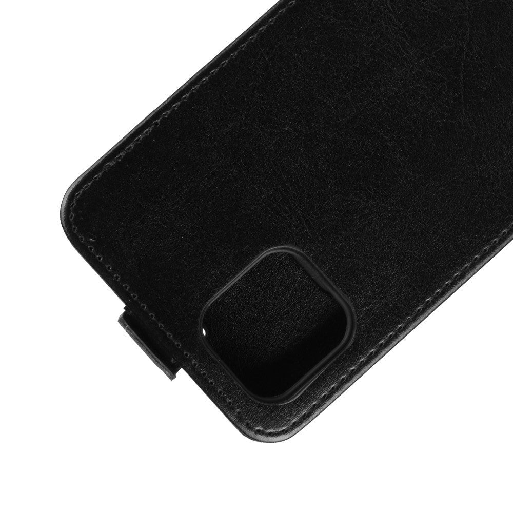 iPhone 11 - Klassisches Leder Flip Case vertikal schwarz